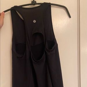 Black Lululemon tank top with cute cut out